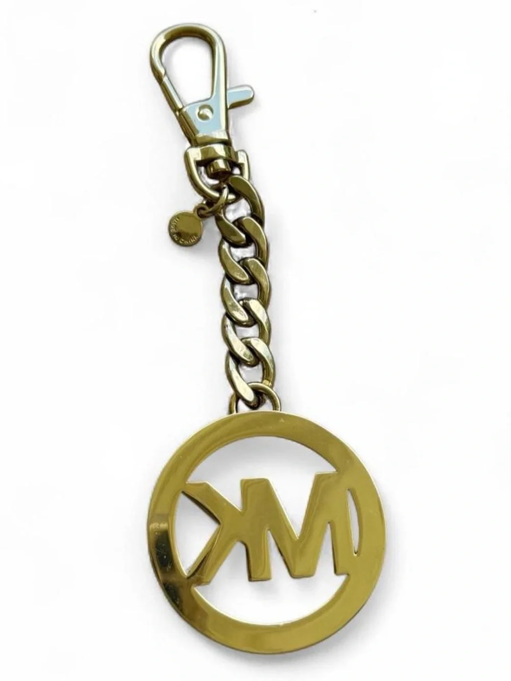 Michael Kors Gold MK Logo Bag Charm Keychain Purse Charm Designer Key Fob